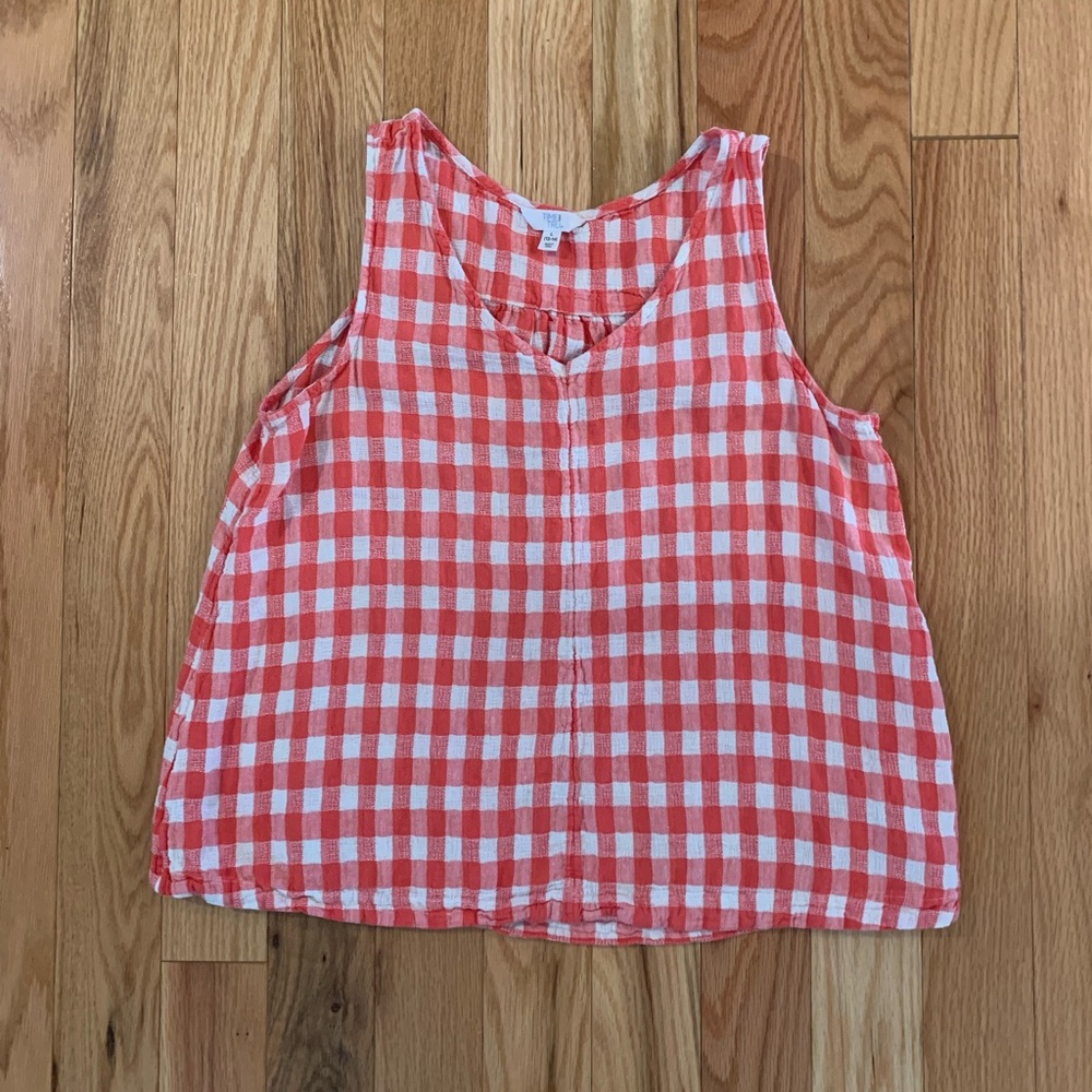 Time and Tru Red and White Gingham Tank Top